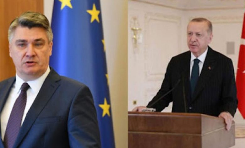 Cumhurbaşkanı Erdoğan’dan Hırvatistan’daki mevkidaşına teşekkür