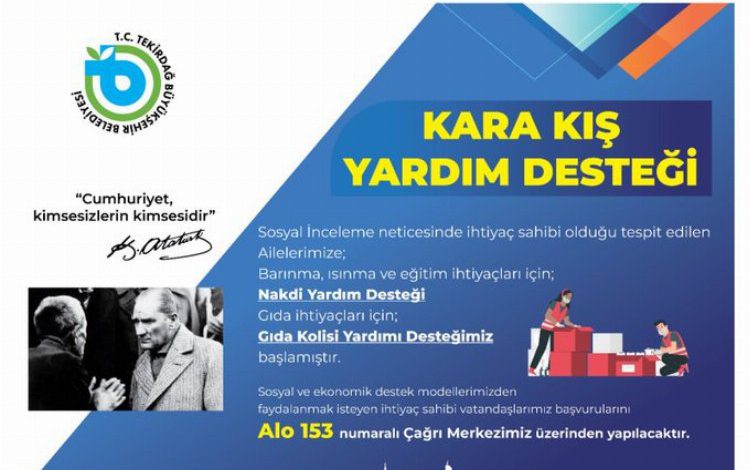 Tekirdağ Büyükşehir’den kış yardımı Tekirdağ Büyükşehir’den kış yardımı
