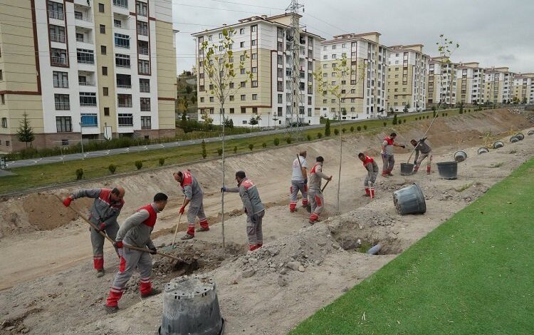 Kayseri Melikgazi’de ilçe yeşile boyanıyor