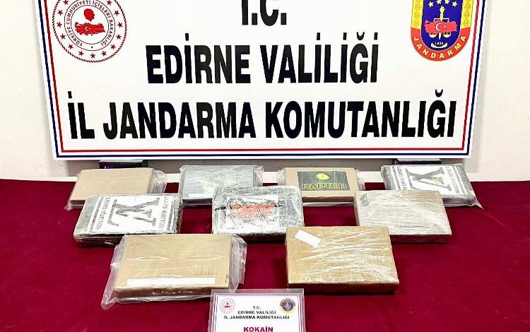 Edirne’de 10 kilo kokain ele geçirildi Edirne’de 10 kilo kokain ele geçirildi