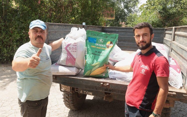 Selden tarlaları zarar gören çiftçilere Kocaeli desteği Selden tarlaları zarar gören çiftçilere Kocaeli desteği