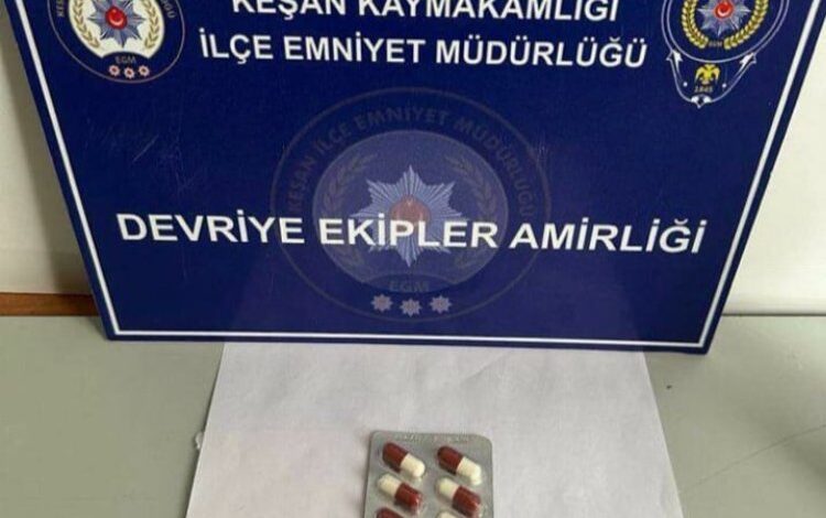 Keşan’da  sentetik ecza ele geçirildi