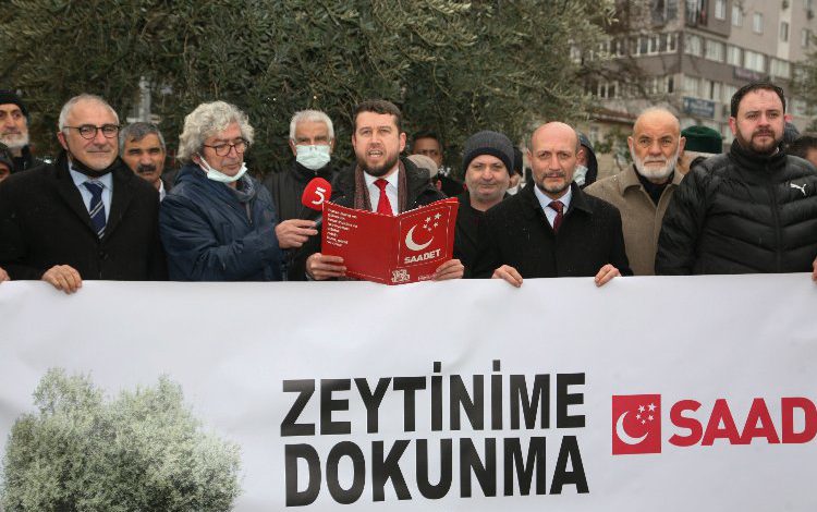 Saadet Partisi Bursa Gemlik’ten seslendi: “Zeytinime dokunma” Saadet Partisi Bursa Gemlik’ten seslendi: “Zeytinime dokunma”