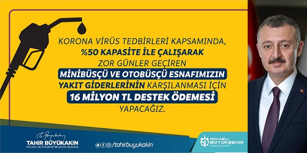 Kocaeli Büyükşehir toplu taşımaya 16 milyonluk destek verecek