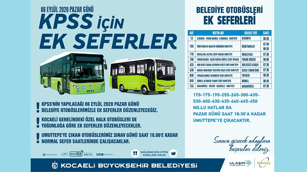 Büyükşehir KPSS günü ek seferler koyacak