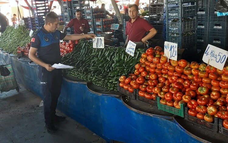 Kayseri Melikgazi zabıtasından pazar denetimi