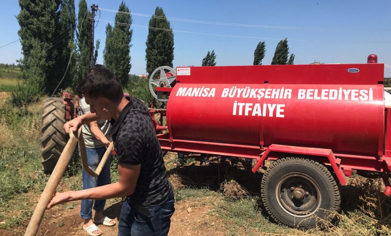 Manisa Turgutlu’daki arazi yangını büyümeden söndürüldü