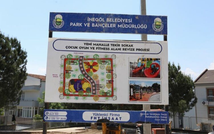 Bursa İnegöl’de eskiyen parklar yenileniyor