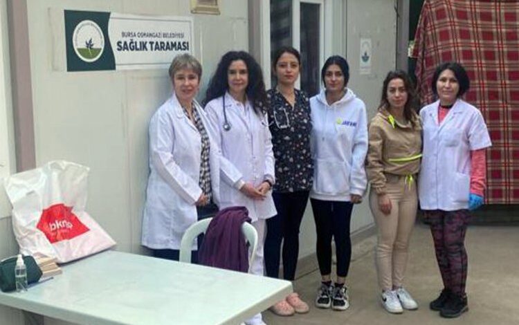Bursa Osmangazi’den afet bölgesinde sağlık taraması Bursa Osmangazi’den afet bölgesinde sağlık taraması
