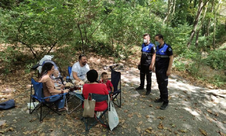 Bursa Nilüfer zabıtası yangın nöbetinde