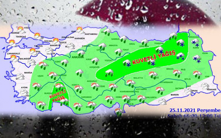 Türkiye geneli yağış etkisi altında Türkiye geneli yağış etkisi altında