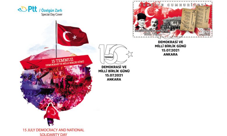 PTT’den 15 Temmuz’a özel zarf  ve damga