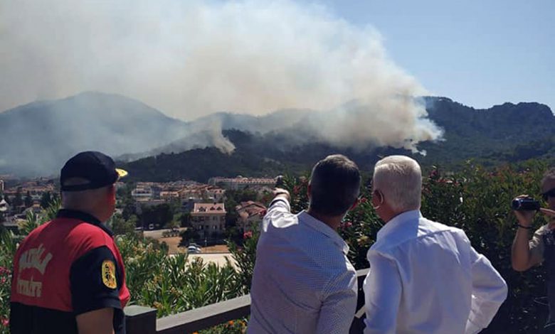 Muğla’da Başkan Gürün yangın bölgesinde Muğla’da Başkan Gürün yangın bölgesinde