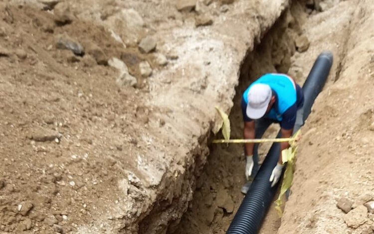 Manisa Kula’da yağmur suyu hattı çalışması