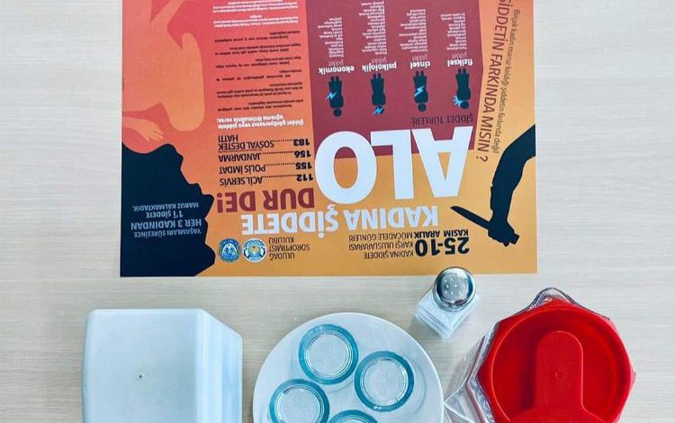 Bursa’da kadın şiddete yemekli mesaj