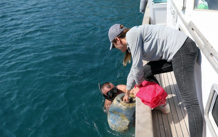 Deniz dibi temizliği Gümüşlük’te devam etti