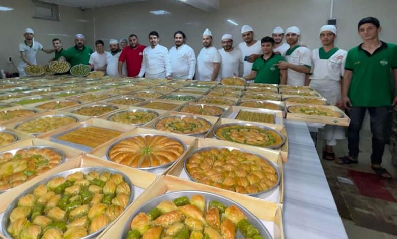 Kilis’te Hacıfadıloğulları’ndan yurtdışına tatlı siparişi