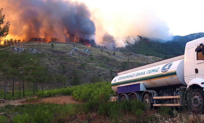 Bursa Osmangazi ekipleri yangın bölgesinde
