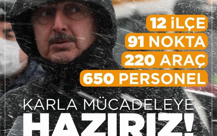 Kocaeli’nde yüksek kesimlerde karla mücadele başladı