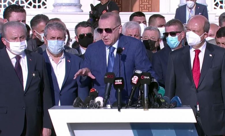 Erdoğan, mesajlarını Lefkoşa’dan verdi