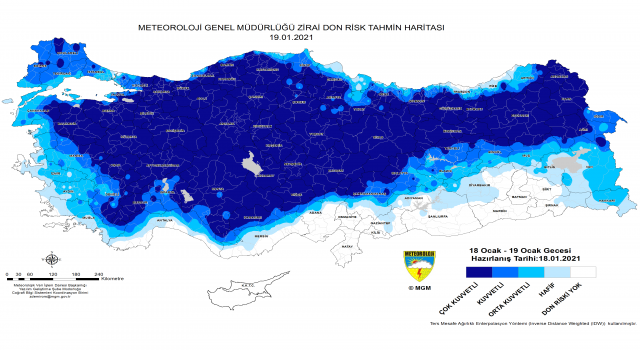 Tarımsal faaliyetler için ‘zirai don’ uyarısı