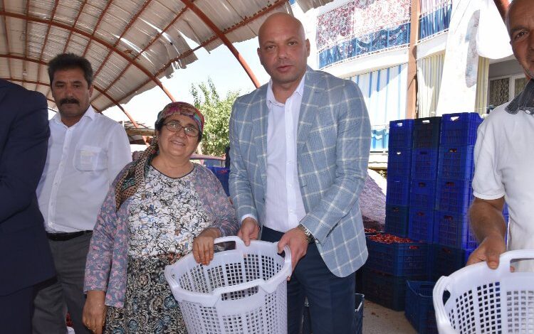 Biber üretiminde çalışan kadınlara koruyucu ekipman Biber üretiminde çalışan kadınlara koruyucu ekipman