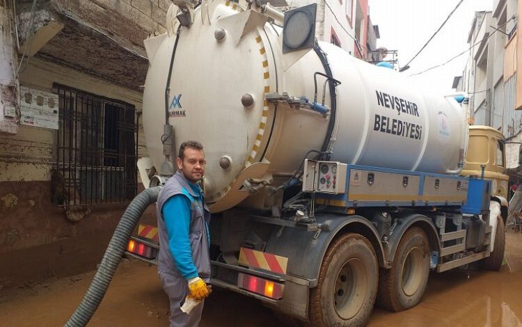 Nevşehir Belediyesi sel bölgesinde