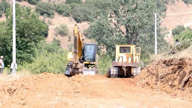 Manisa Alaşehir’de yol genişletme çalışması