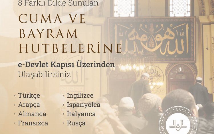 Diyanet’in hutbeleri 8 farklı dilde e-devlet’te