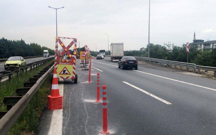 Kocaeli’de stadyum yolu için TEM’de çalışmalar başladı Kocaeli’de stadyum yolu için TEM’de çalışmalar başladı