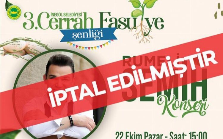 Bursa İnegöl’de konserler iptal edildi