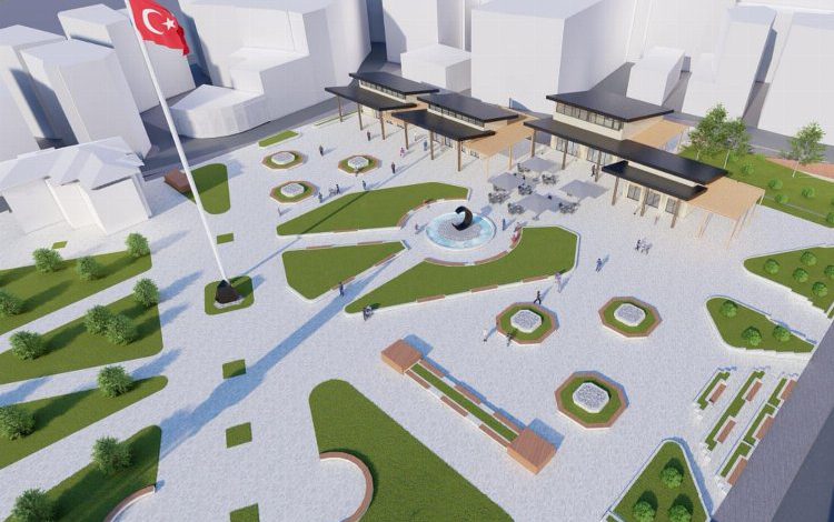 Rölyef, dev Türk Bayrağı ve Hilal meydana renk katacak Rölyef, dev Türk Bayrağı ve Hilal meydana renk katacak