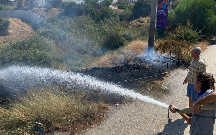 Bodrum’da yangını fark edip söndürdüler Bodrum’da yangını fark edip söndürdüler
