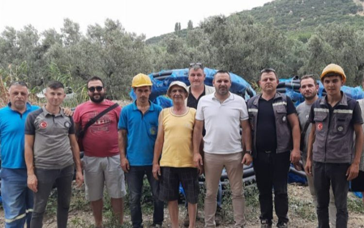 Başkan Akın, 20 hektar alanı suyla buluşturdu Başkan Akın, 20 hektar alanı suyla buluşturdu