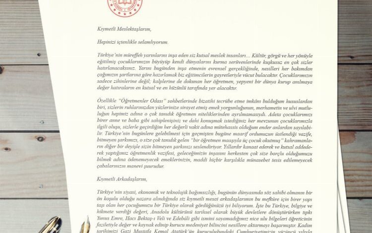 Bakan Tekin’den öğretmenlere mektup