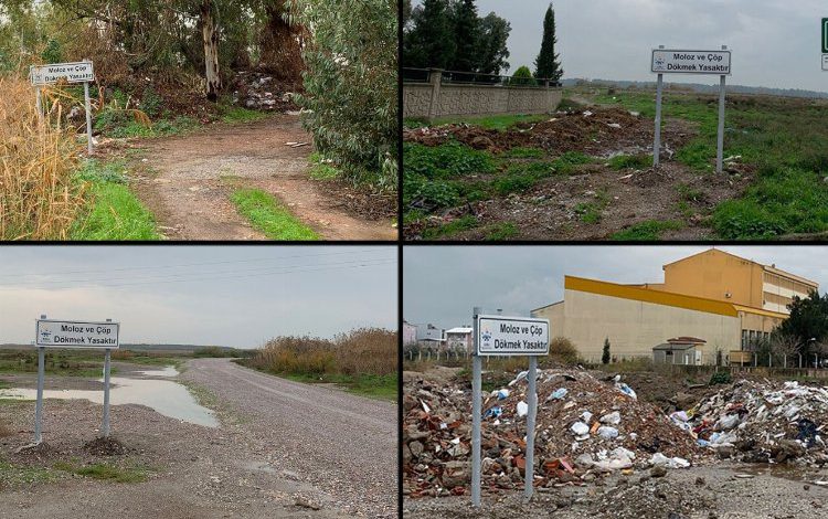 İzmir Çiğli’de kaçak moloz seferberliği devam ediyor İzmir Çiğli’de kaçak moloz seferberliği devam ediyor