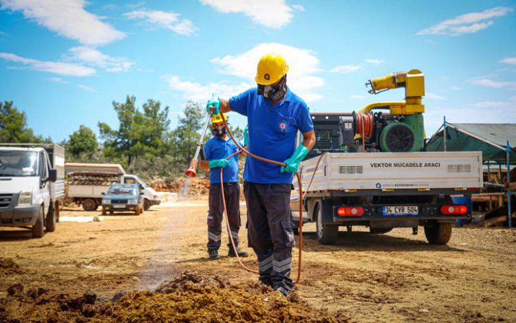 Kurban satış ve kesim noktaları ilaçlanıyor