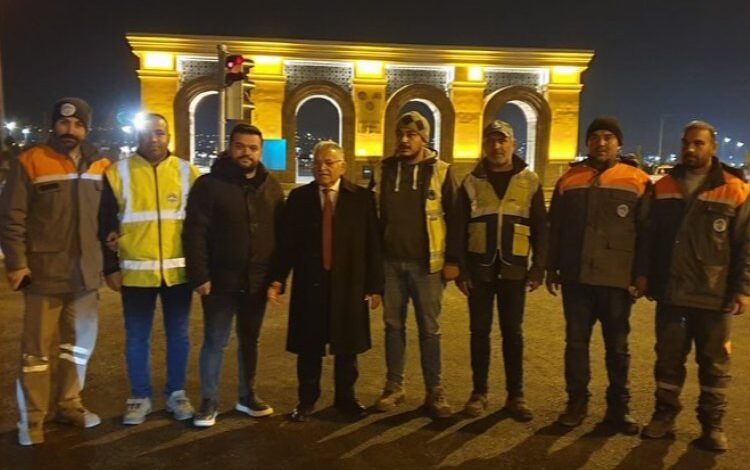 Kayseri’de Üniversite Kavşağı’nda gece mesaisi Kayseri’de Üniversite Kavşağı’nda gece mesaisi