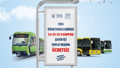 Bursa Büyükşehir’den öğretmenlere 3 gün ulaşım ücretsiz