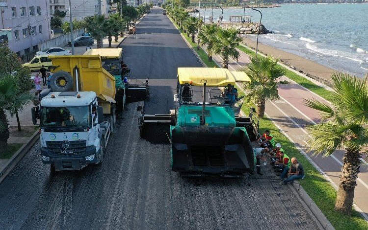 Ünye Sahil Yolu yenilendi Ünye Sahil Yolu yenilendi