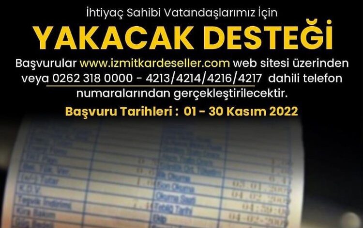 Kocaeli İzmit’te yakacak desteği başvuruları alınıyor Kocaeli İzmit’te yakacak desteği başvuruları alınıyor