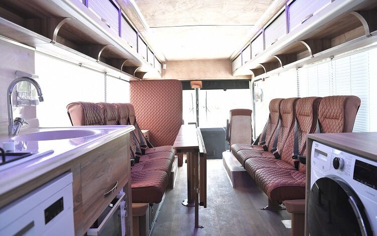 Hurda otobüsten doğal afet konaklama aracı