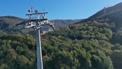 Teleferik’te ana hat boyunca haberleşme halatı