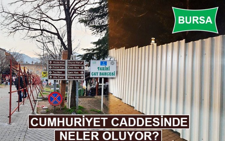 Bursa Cumhuriyet Caddesi’nde yıkım