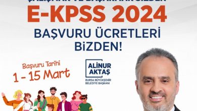 Bursa’da EKPSS başvuru ücretleri de Büyükşehir’den