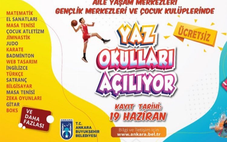 Ankara Büyükşehir Belediyesi yaz okulları başlıyor