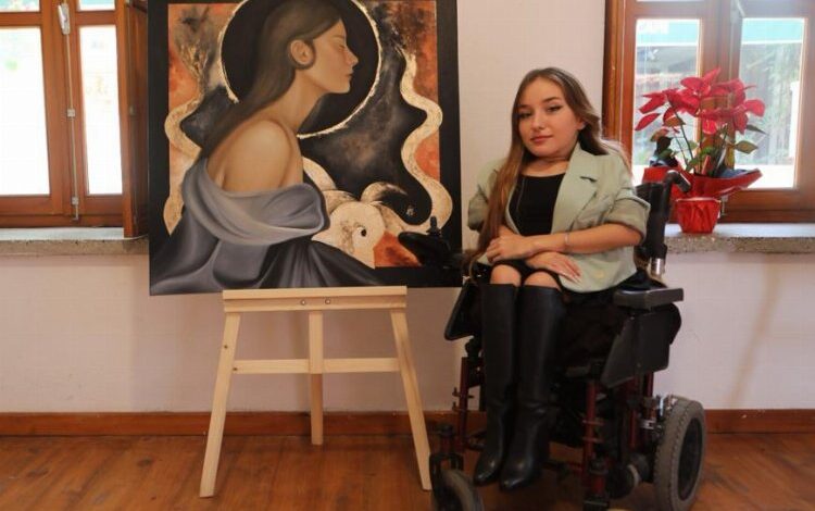 Genç ressamın eserleri Muğlalılarla buluştu Genç ressamın eserleri Muğlalılarla buluştu