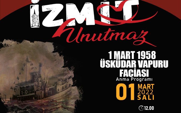 İzmit Belediyesi, 1 Mart Vapur Faciasında hayatını kaybedenleri anacak