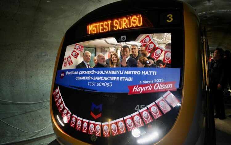 İstanbul’da bitme aşamasındaki metro test sürüşünde İstanbul’da bitme aşamasındaki metro test sürüşünde