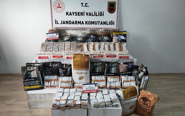 Kayseri jandarmadan kaçak sigaraya geçit yok Kayseri jandarmadan kaçak sigaraya geçit yok